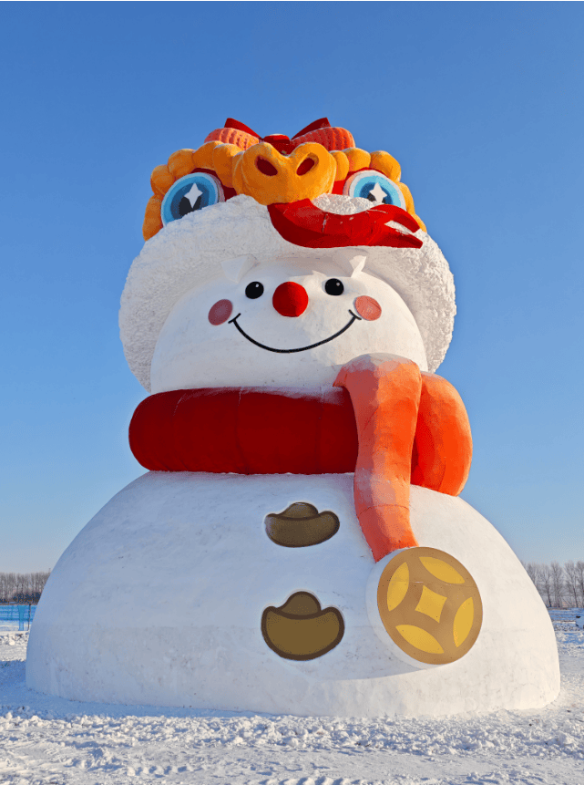 哈尔滨一雪人造型可爱引关注，园方：雪人免费展出，198元可认领小雪人