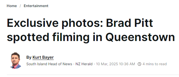 一线吃瓜！布拉德皮特现身新西兰！