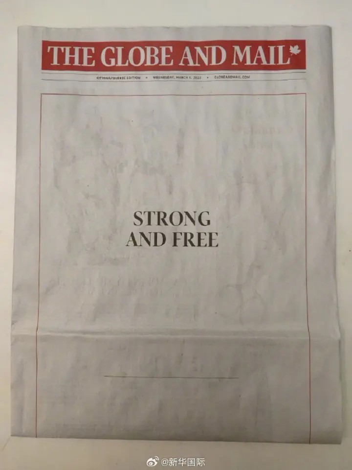 加拿大报纸头版“开天窗”抗议美关税战