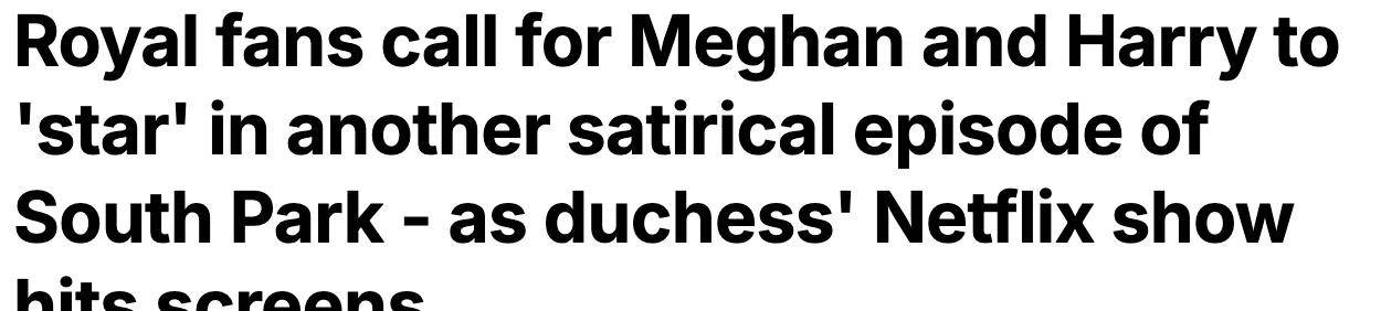 原创            梅根新节目《与爱同行》被批矫揉造作，网友喊话《南方公园》再出手恶搞