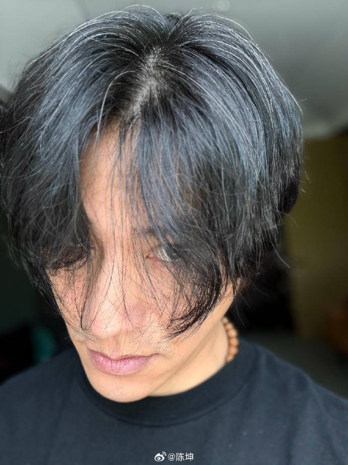 陈坤晒自拍，称已“白发苍苍”，网友：时光的挑染罢了