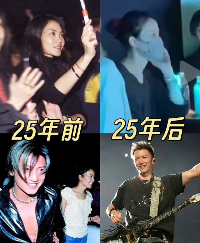 原创            谢霆锋演唱会上秀恩爱！唱定情曲时王菲回应，边听边跳少女感满满