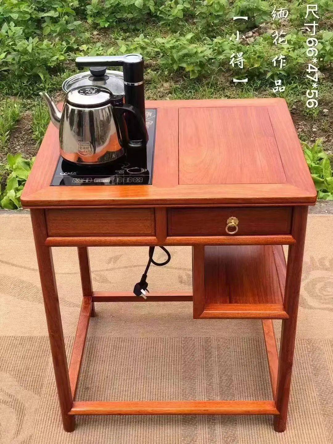 缅甸花梨【茶水车】，配电磁炉，实用实惠