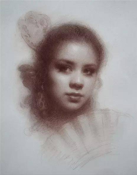 美女画家苏珊·里昂的素描美女，光影表现的绝好