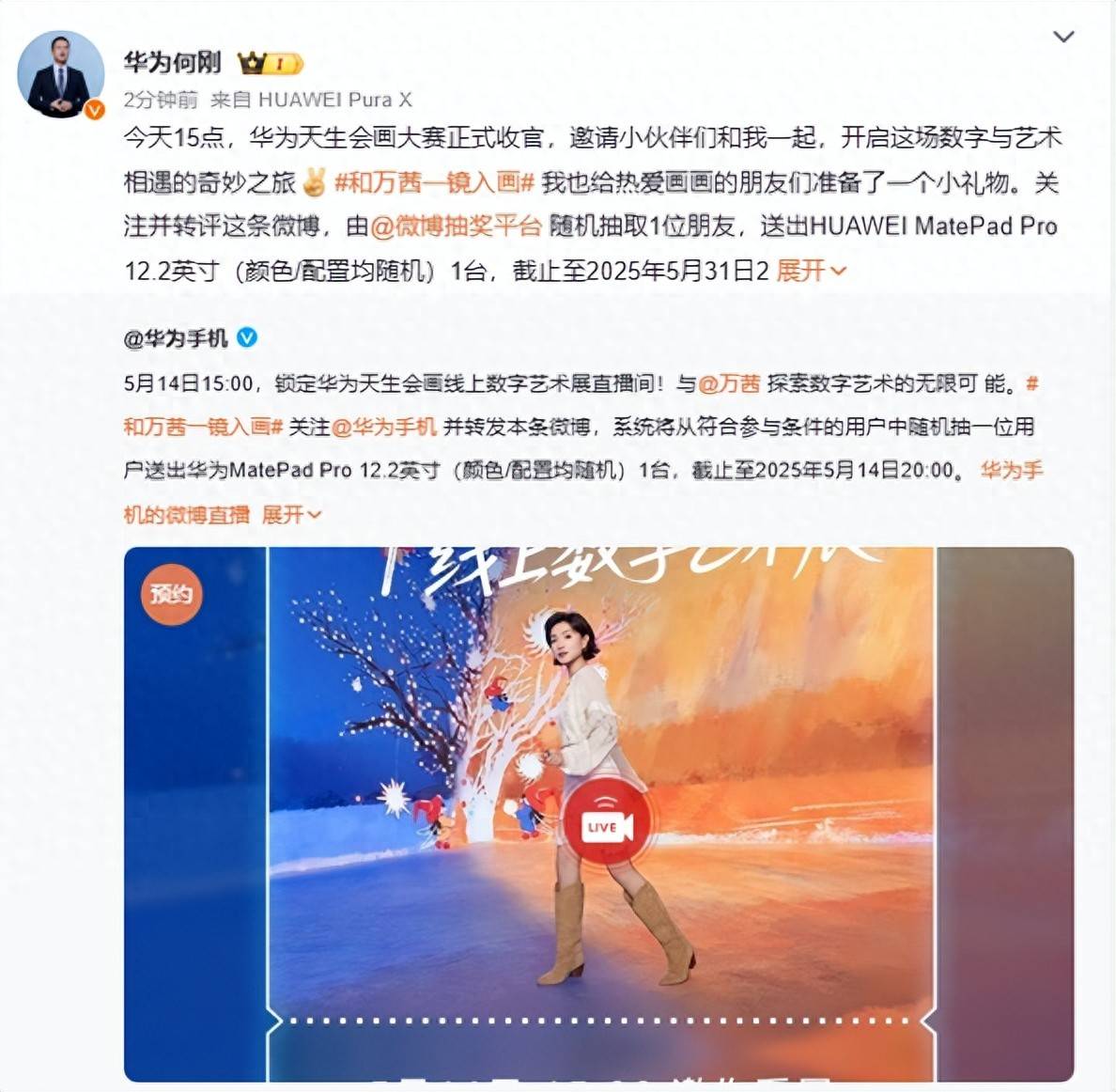 共绘自然万象，华为天生会画线上数字艺术展直播举行