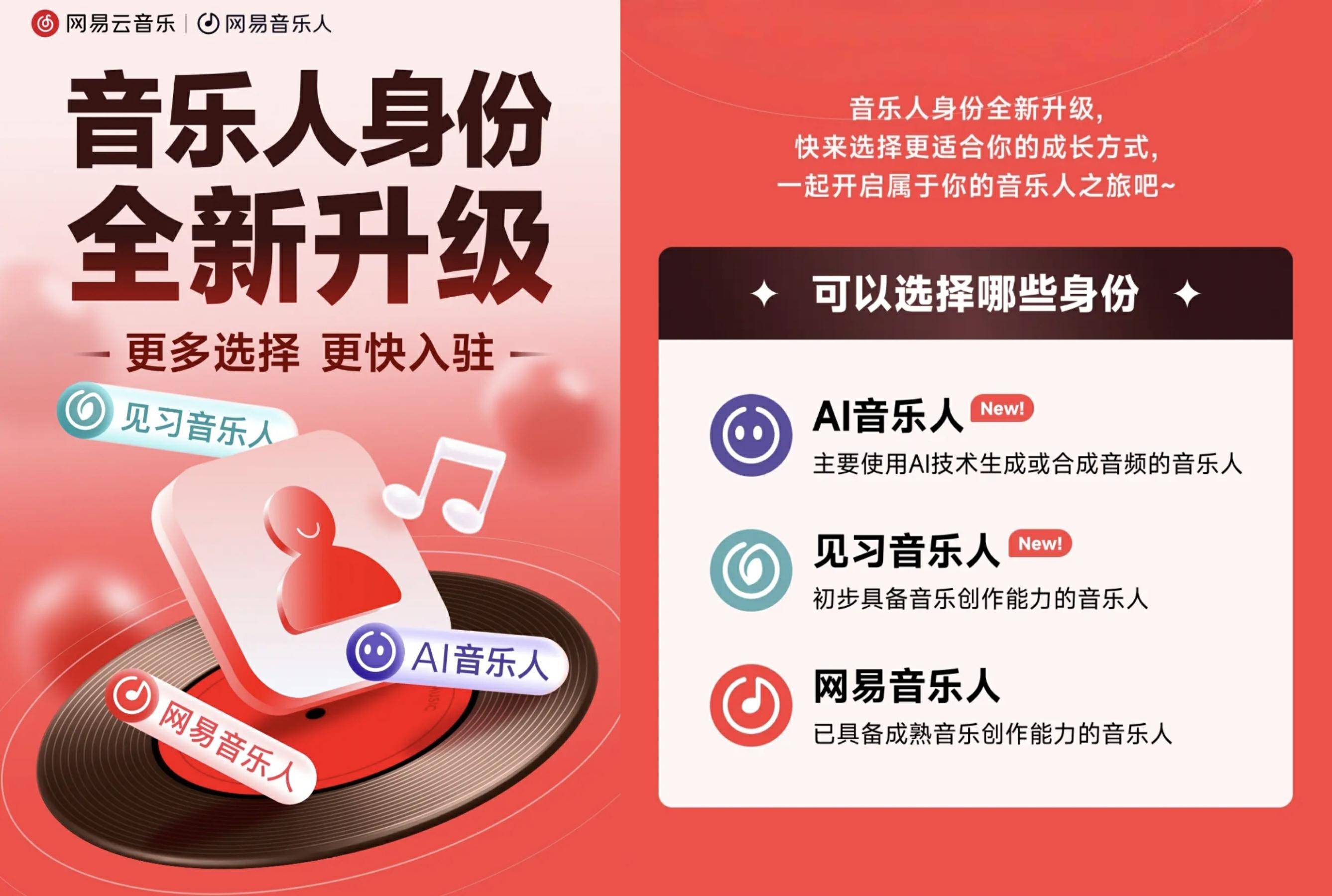 网易云音乐新增两类音乐人身份，持续拓展创作生态