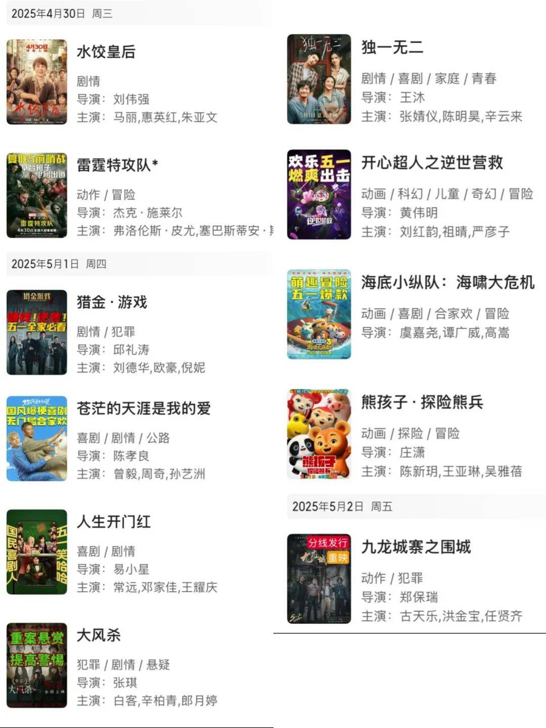 原创            五一档竞争激烈，刘德华欧豪双雄，漫威英雄空降，我更看好马丽的新片