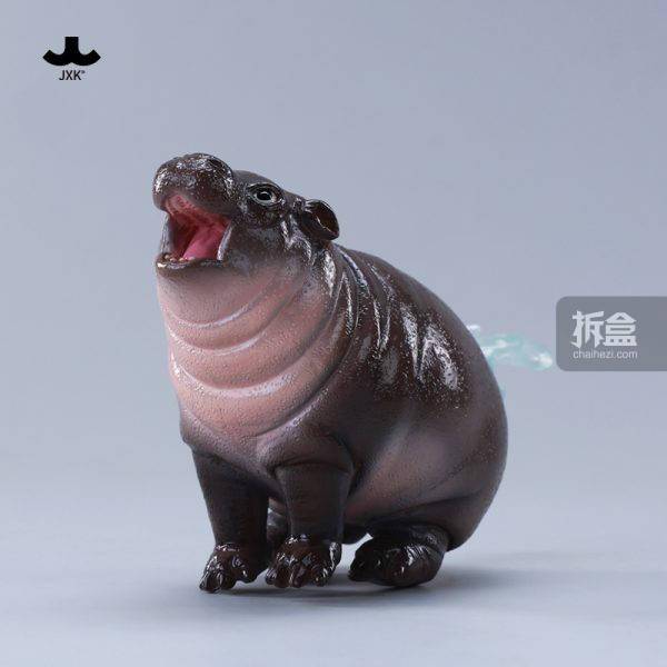 JXK 河马MOODENG 5.0可爱静态动物模型GK手办艺术摆件