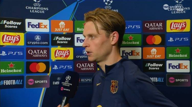 德容：我们必须赢得次回合 国米有空中优势&我们要做好角球防守