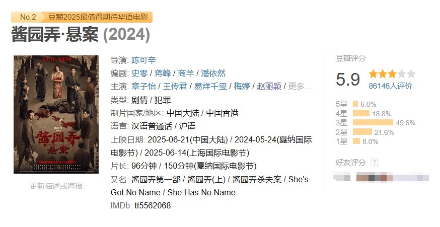 5.9分的《酱园弄·悬案》，冤不冤？