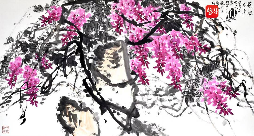 一笔紫藤贯古今南师大教授点赞泰州画家李俊