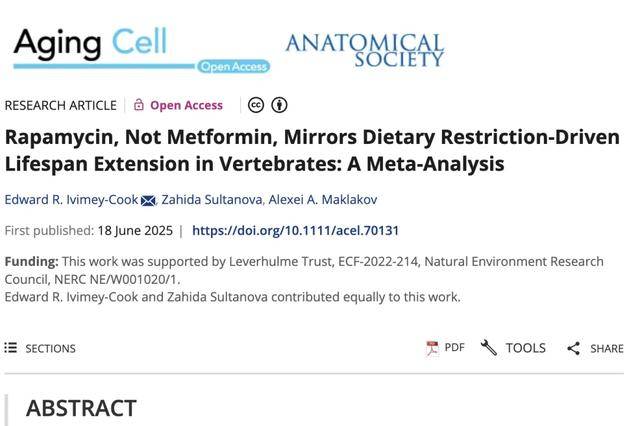 胜过二甲双胍！新研究：这个药物可延寿，效果与限制饮食相当