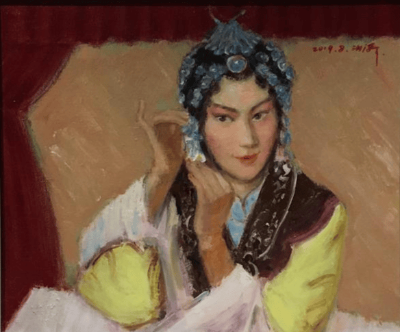 岳海涛细腻描绘青衣演员化妆瞬间，展现艺术魅力