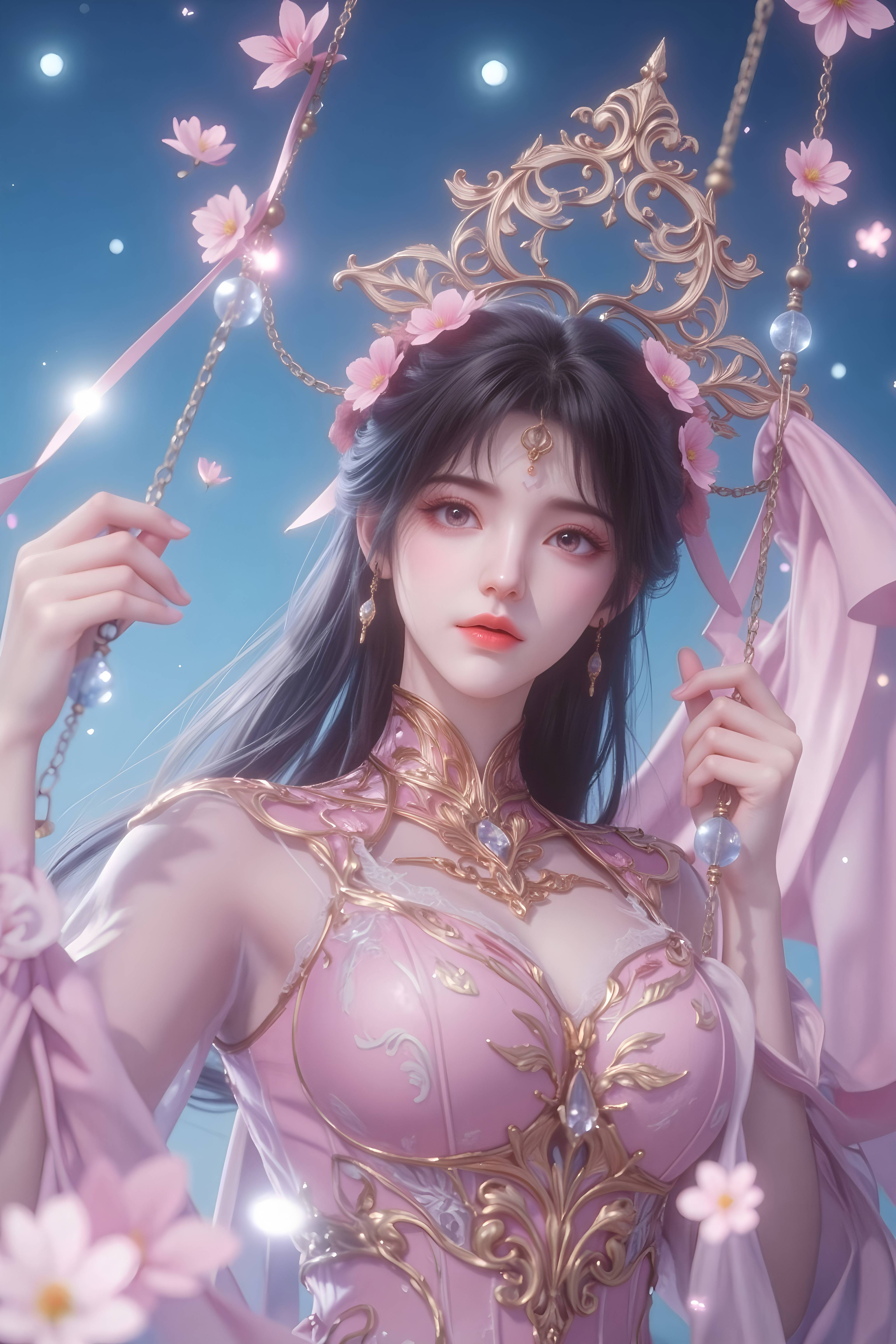 《斗罗大陆》爱神AI绘画壁纸：陨落人间后形成了乾坤问情谷