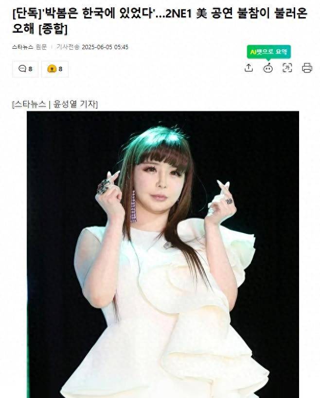 原创            韩媒：2NE1美国演出时，朴春在韩国