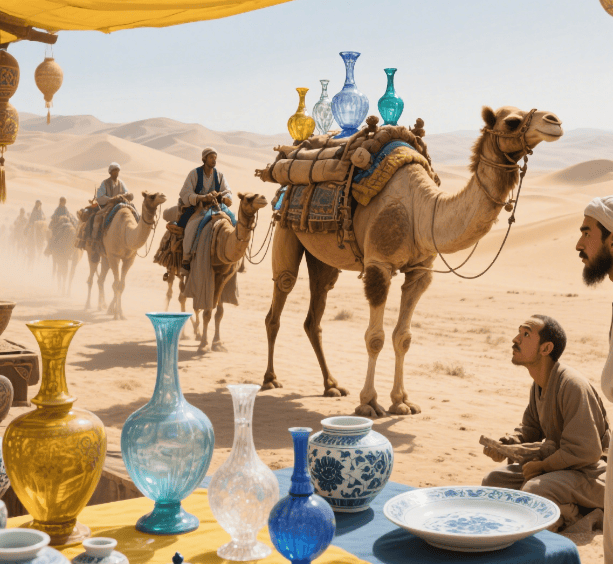 从丝路驼队到中原，玻璃器与瓷器的互补之旅