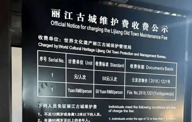 每位游客50元，丽江古城维护费这笔账该怎么算？