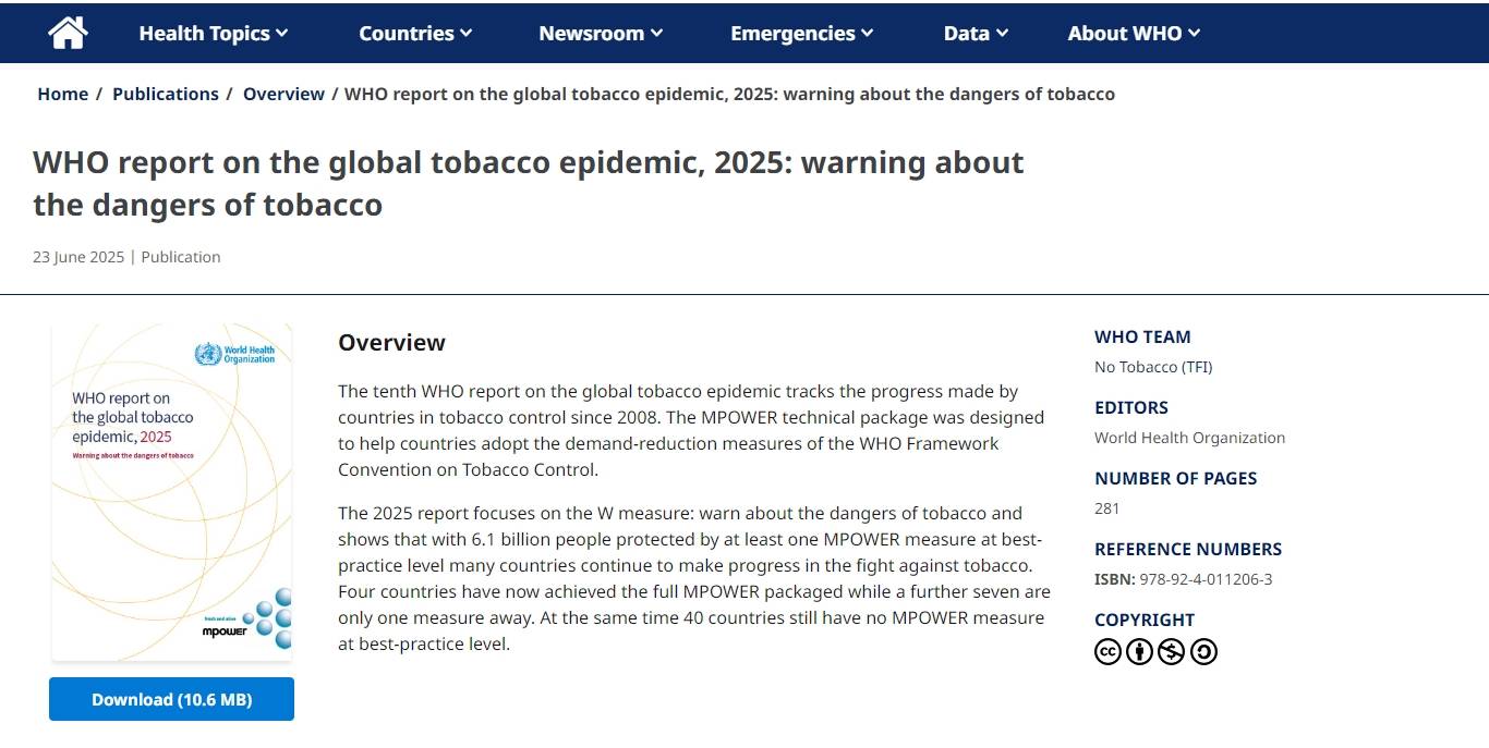 搜狐医药 | 第十份《世界卫生组织全球烟草流行报告》发布，全球平均吸烟率16年间降幅达26%