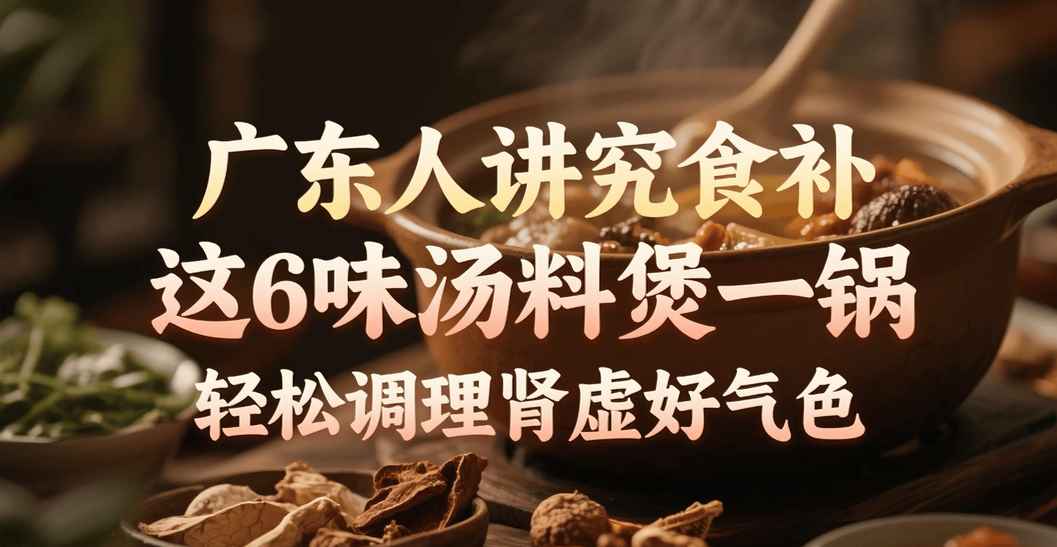 广东人讲究食补，这6味汤料煲一锅，轻松调理肾虚好气色