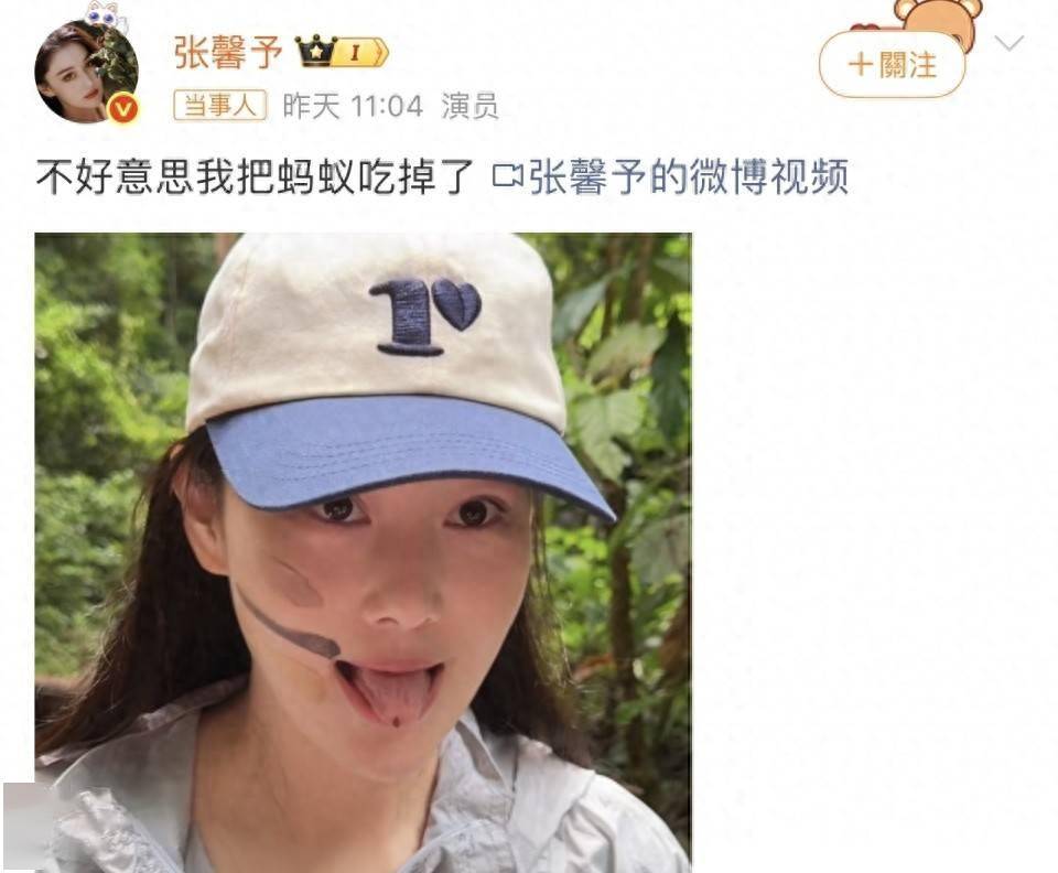 原创            张馨予西双版纳生吞蚂蚁，回应网友“啥味道”提问，军嫂就是硬核