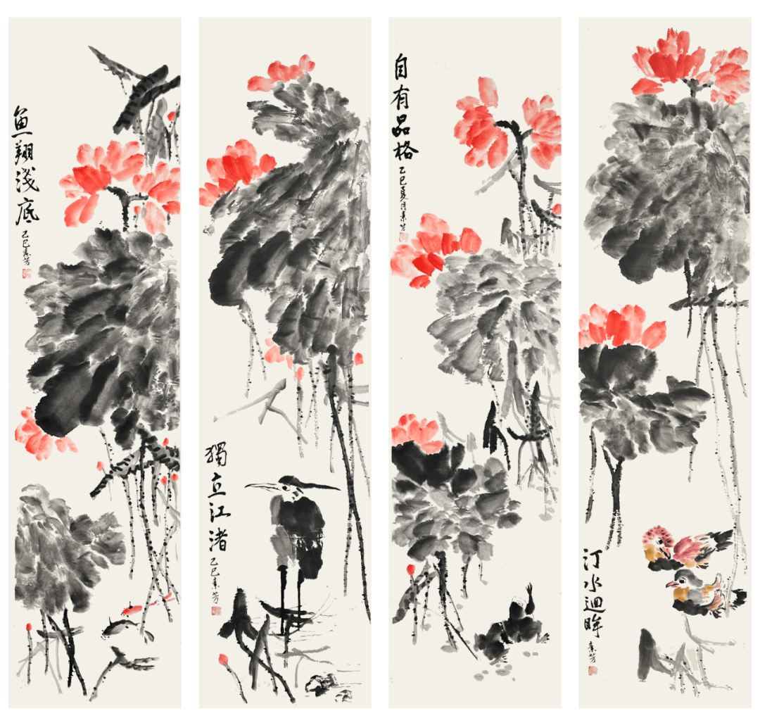 赵素芳：荷花四条屏鉴赏