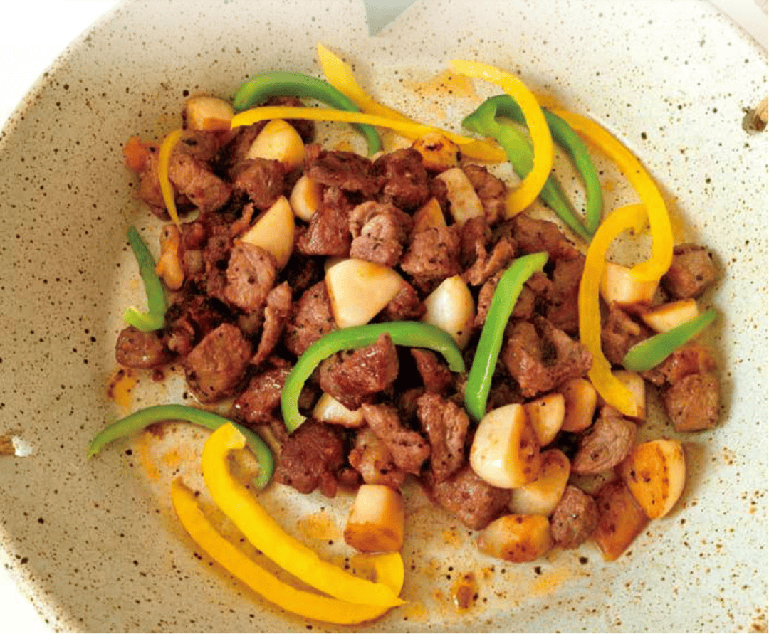 糖尿病主食食谱——黑椒蒜粒牛肉