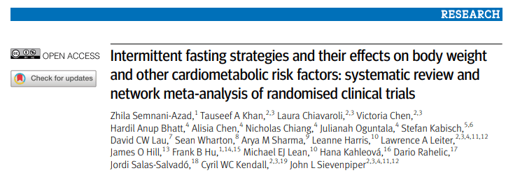 BMJ｜惊！间歇性禁食减肥效果，竟和传统节食差不多？
