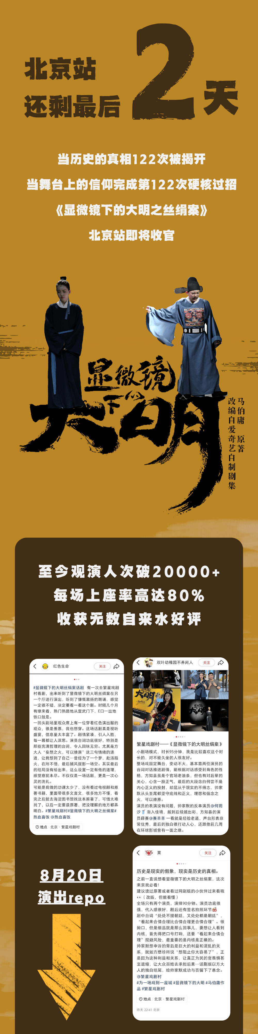 紧急预警 | 最后2场!《显微镜下的大明之丝绢案》北京站收官在即!