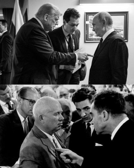 向俄施压？特朗普发布与普京合影对比历史照片