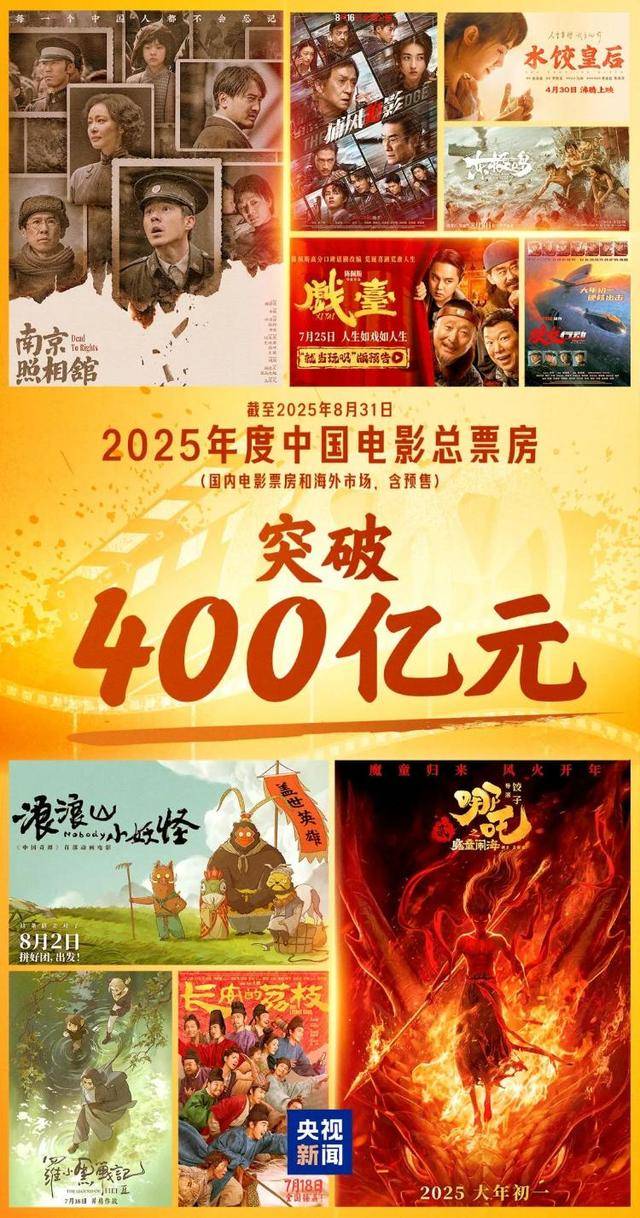 400亿元！2025年中国电影总票房持续飙红