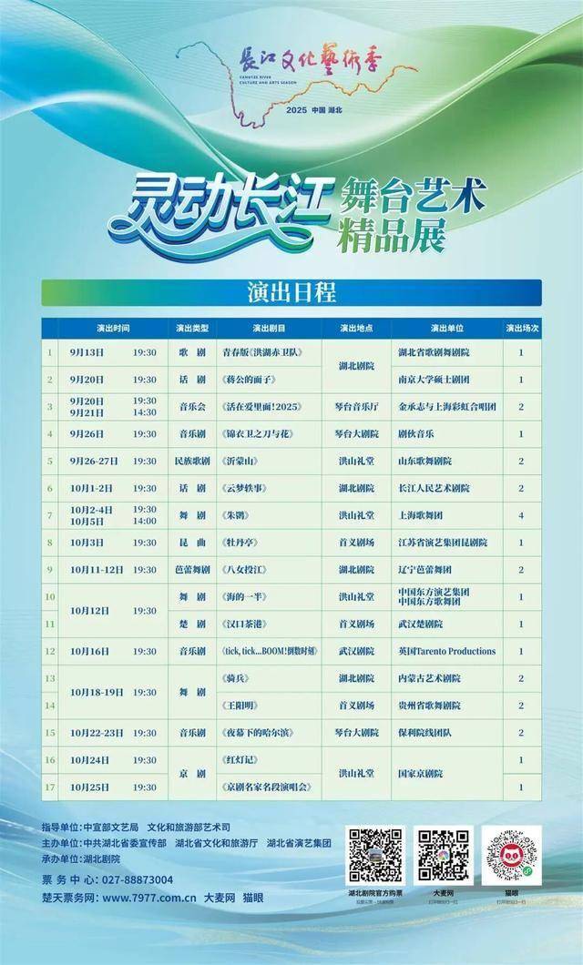 17部经典剧目即将亮相2025长江文化艺术季