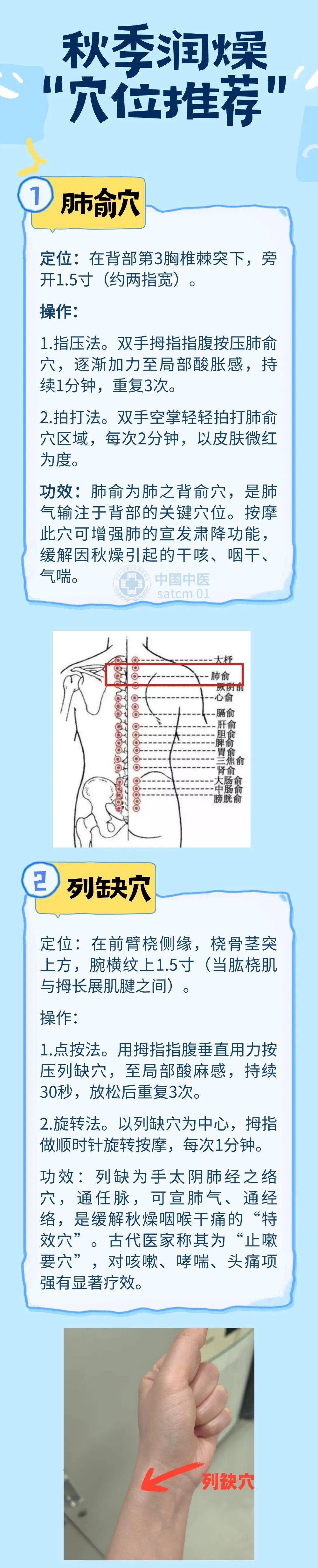 【时令节气与健康】应对秋季干燥，用好身上这几个“补水穴”