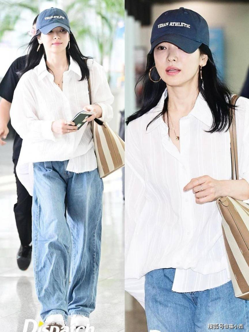 原创            宋慧乔厉害！161高也敢穿肥大牛仔裤，show出超模气场，不得不服