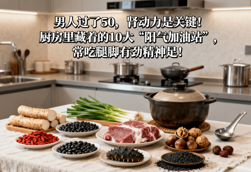 男人过了50，肾动力是关键！厨房里藏着的10大“阳气加油站”，常吃腿脚有劲精神足！