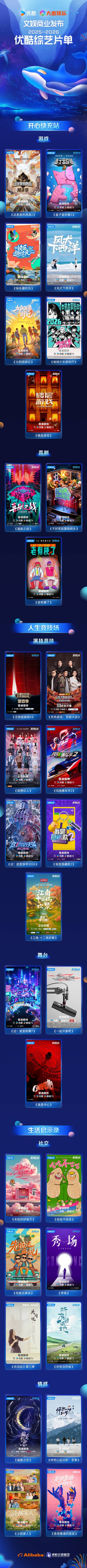 2025-2026优酷综艺片单杀疯了，30档新综打造精神世界的豪华套餐