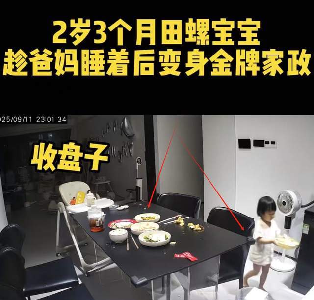 原创            2岁娃半夜起来打扫卫生，自己泡喝奶粉还洗了碗，父母看监控惊呆