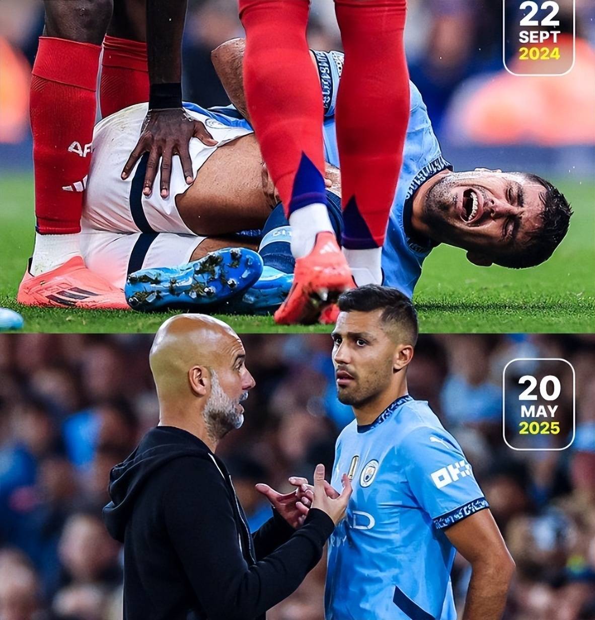 原创            8000万先生重伤！曼城无人可用，瓜迪奥拉还要缩减阵容吗？