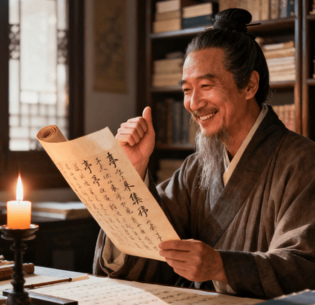 王羲之写下《兰亭集序》后不再复作，晚年看着真迹，是否为自己的书法成就而欣慰？