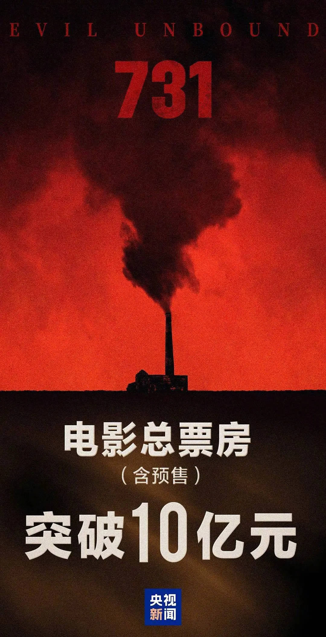 电影《731》上映3天 总票房突破10亿