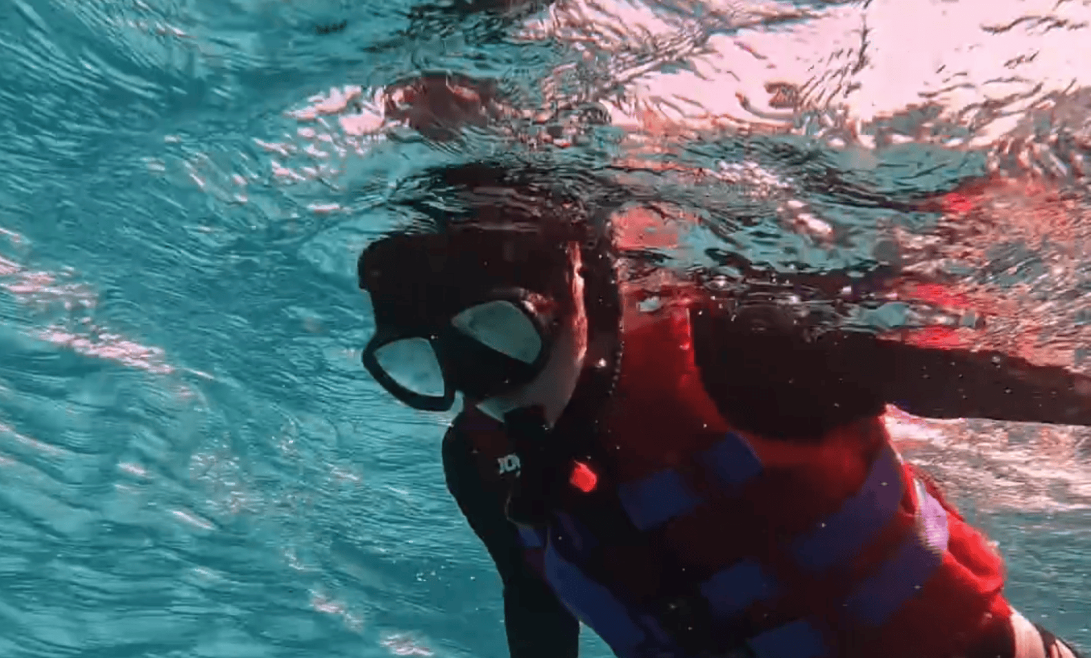 关晓彤晒马尔代夫浮潜vlog 身材苗条大长腿超吸睛