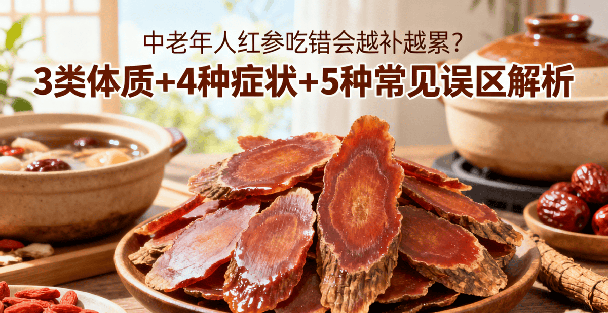 中老年人红参吃错会越补越累？3类体质+4种症状+5种常见误区解析
