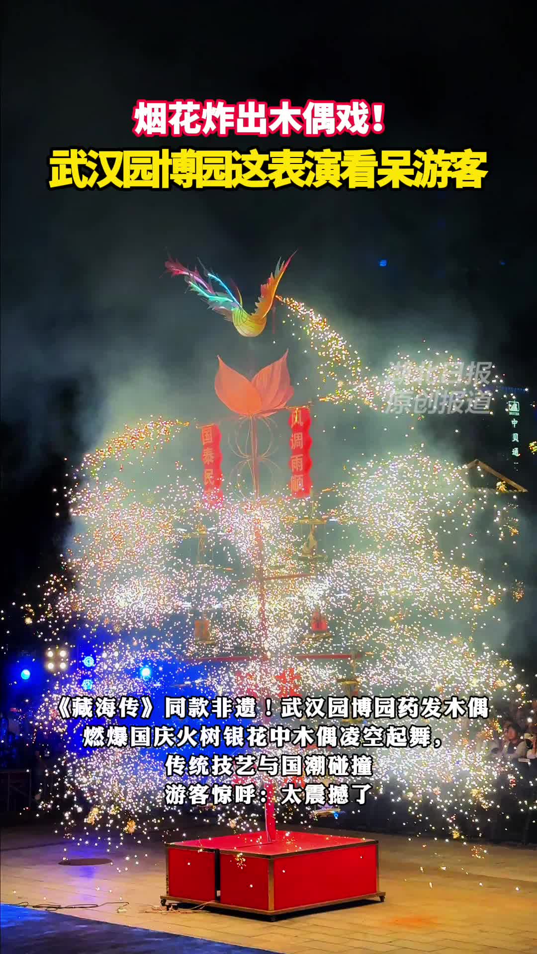 火树银花不夜天！武汉园博园非遗药发木偶引围观