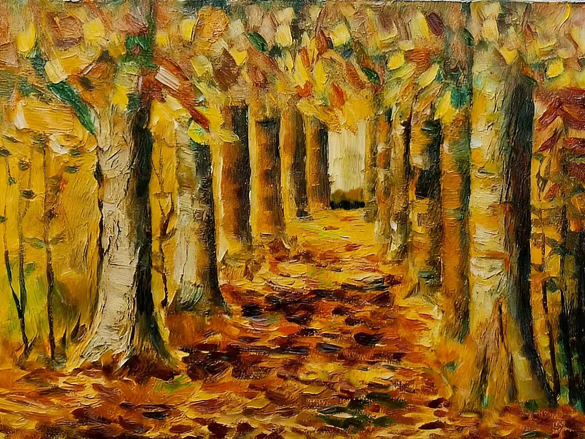 胡维平的油画《秋韵》