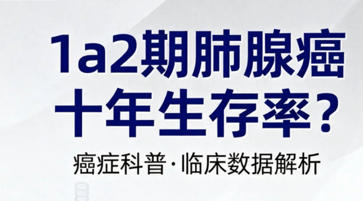 1a2期肺腺癌十年生存率?