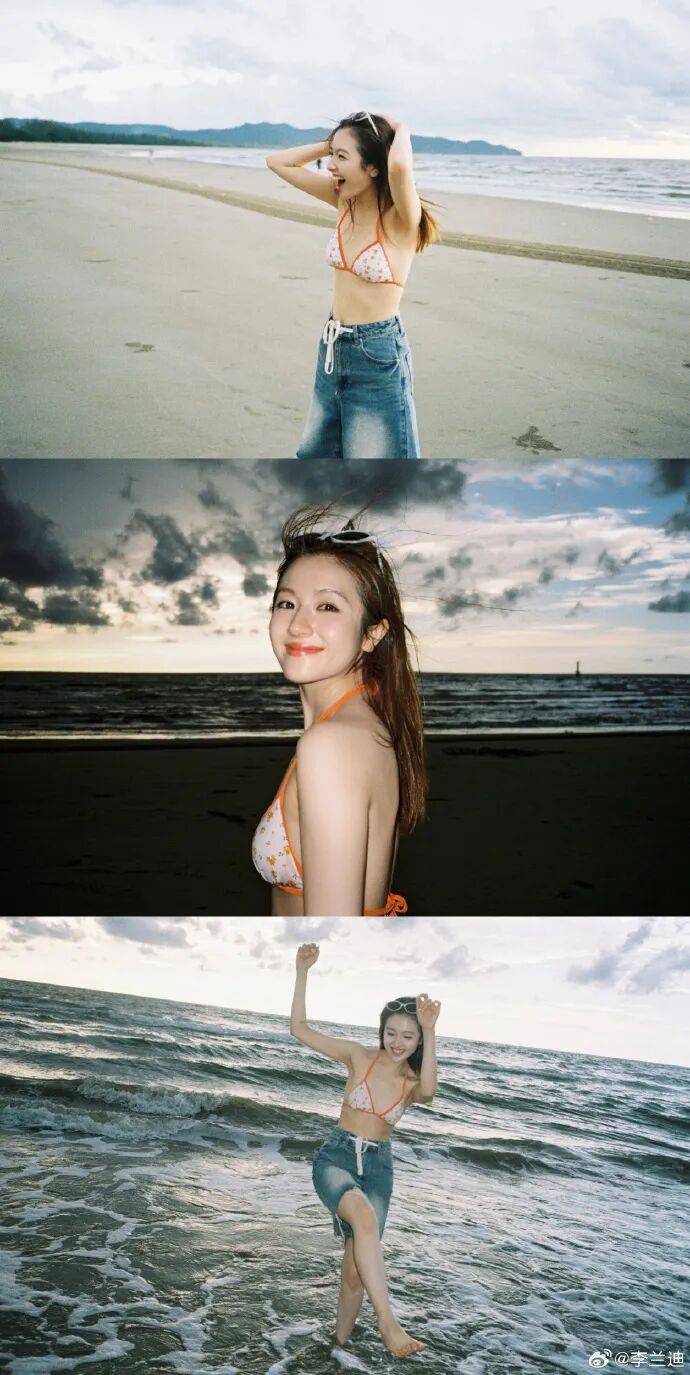 李兰迪比基尼写真突出健康活力！打破白幼瘦彰显性感魅力