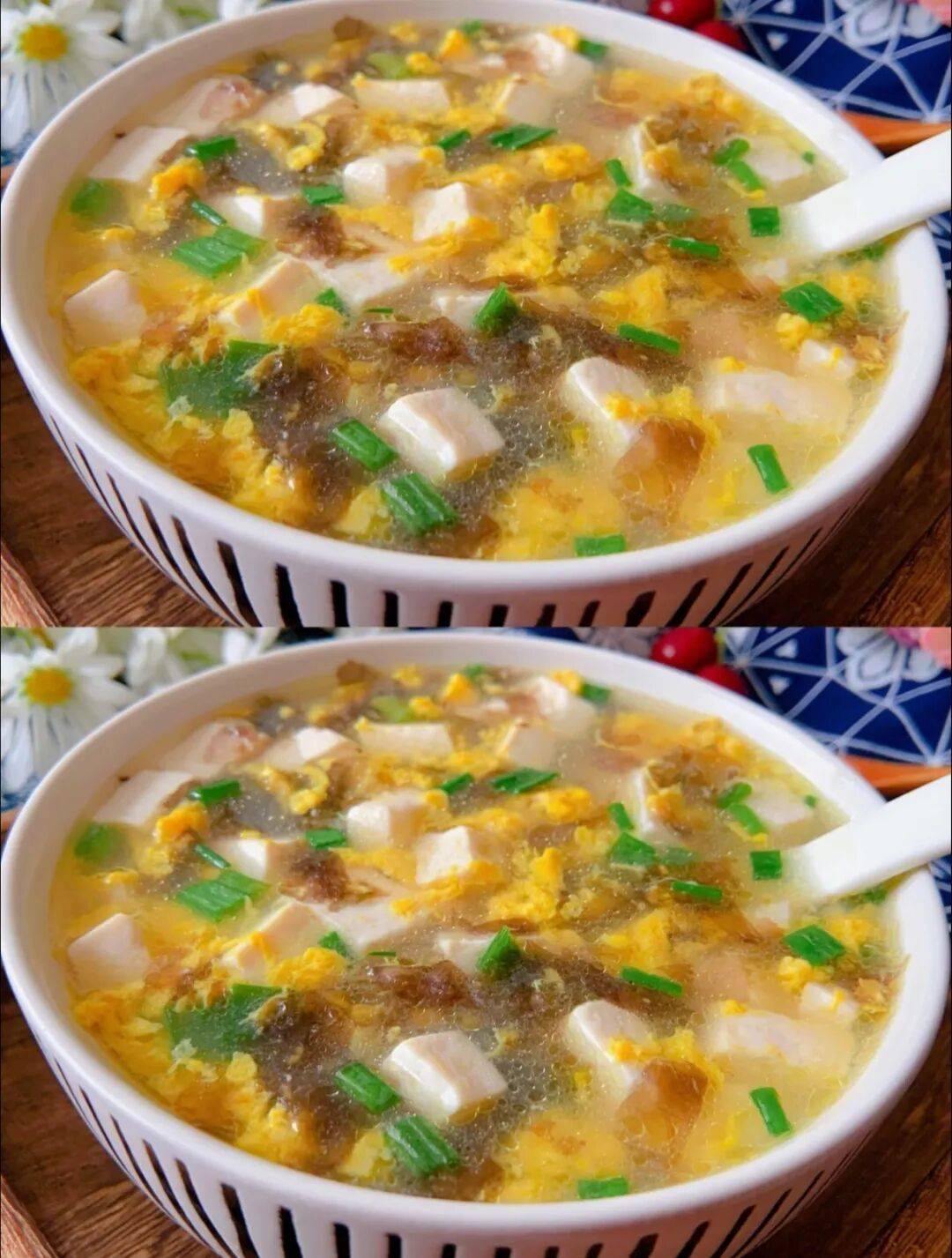 【紫菜豆腐蛋花汤】五分钟搞定秋日暖汤！补钙又碘，清淡鲜美