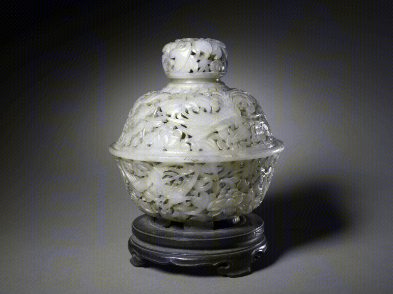 玉器收藏家江涵之讲座：赏明代青玉镂雕龙凤牡丹纹花熏