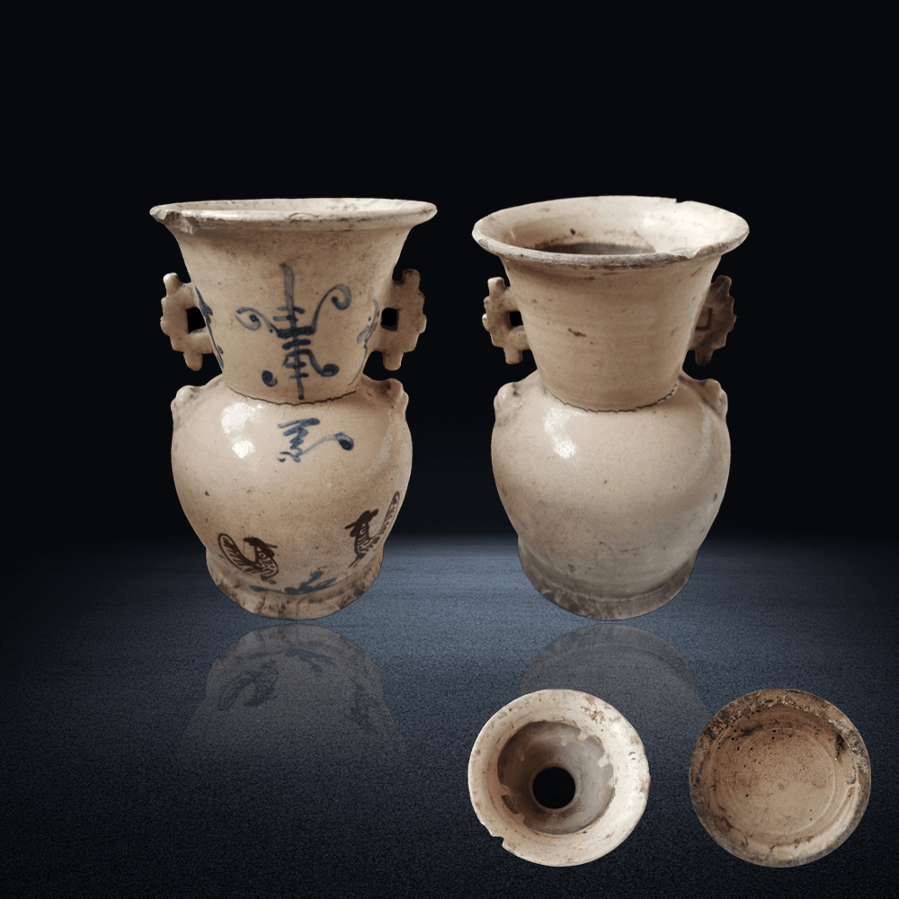 【张先生私人珍藏】精品瓷器推荐——宋式民窑青花双耳瓶