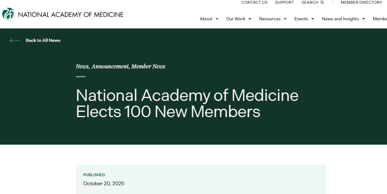 搜狐医药 | 赫捷等五名中国人或华人当选美国国家医学院院士