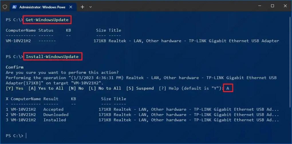 如何使用PowerShell安装Windows 10更新？